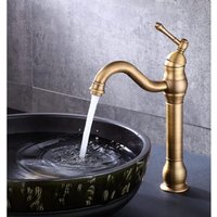 Hoher Badezimmer-Wasserhahn Antik-Messing Einhebel-Einhand-Waschtischarmatur 360 drehbare Waschtisch-Mischbatterie für Badezimmer von MUMU