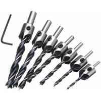 Holzsenker-Holzbearbeitungsbohrer, 5-schneidiges Kegelbohrer-Set, HSS-Hochgeschwindigkeitsstahl-Holzbearbeitungsreibahle, Anfaswerkzeug 3, 4, 5, 6, von MUMU