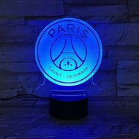 Mumu - LED-Nachtlicht fc Paris Saint-Germain Football Club 3D-Illusion Kids Football Logo psg Schreibtischlampe von MUMU