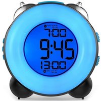 Mumu - Lauter Wecker für schwere Schläfer mit optionalem Alarm, doppelte Alarmeinstellung, Schlummerfunktion (vollständig blau), 1 Stück von MUMU