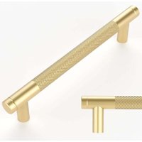 10er-Pack goldfarbene, geriffelte Schrankgriffe, 128 mm Abstand von Mitte zu Mitte, Küchenschrankgriffe für Schubladen, Kommoden, Schränke und von MUMU