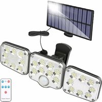 Mumu - 130 led Bewegungsmelder Outdoor Solarleuchte, 1300 Lumen Solar Gartenleuchte, Solarlampe mit 5m Kabel, led Wandstrahler mit Fernbedienung, Mumu - 130 led Bewegungsmelder Outdoor Solarleuchte, 1300 Lumen Solar Gartenleuchte, Solarlampe mit 5m Kabel, led Wandstrahler mit Fernbedienung, von MUMU