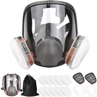16-in-1-Vollmaske aus Silikon. 1 Maskenkörper + 2 x Filterkartuschen 3 + 2 x Filterkappen + 10 Filterpads + 1 Aufbewahrungstasche von MUMU