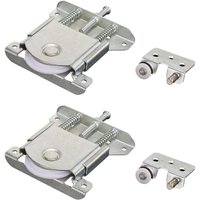 Mumu - 2 Paar Schieberolle für Schranktüren, Schieberolle, Schrankrolle, Möbelschieberäder, für Schränke, Fenster, Schiebetüren (Silber) von MUMU
