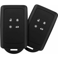 2-teiliges Autoschlüssel-Zubehör, kompatibel mit Renault Smart Key 4-Tasten, weiche Silikonhülle mit Schlüsselhalterspitze – für Clio/Espace 5 / von MUMU