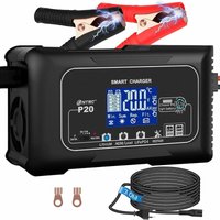 20A 12V/24V Autobatterieladegerät, Motorradbatterieladegerät mit LCD-Display und Touch-Tasten für SUV-Boote/Lithium-LiFePO4-Blei-Säure-Batterien 20A 12V/24V Autobatterieladegerät, Motorradbatterieladegerät mit LCD-Display und Touch-Tasten für SUV-Boote/Lithium-LiFePO4-Blei-Säure-Batterien von MUMU