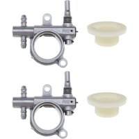 Mumu - 2er-Pack Kettensägenölpumpe mit Schneckengetriebe, kompatibel mit 25CC/38CC 2500/3800 Kettensägen-Ersatzteilen für Outdoor-Elektrowerkzeuge von MUMU