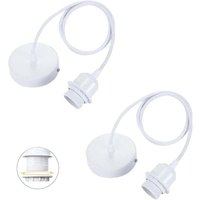 Mumu - 2er-Set E27-Pendel mit Schraubring, 100cm verstellbares Textilkabel, Pendel passend zum Lampenschirm, ideale Fassung für Küchenpendel von MUMU