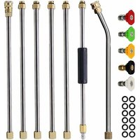 4000 psi 1/4 Hochdruckreiniger-Verlängerungssatz mit 5 Düsenspitzen (0, 15, 25, 40, 65°), O-Ring, 7 Verlängerungslanzen. von MUMU