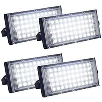 4er-Pack superhelle LED-Flutlichter für den Außenbereich – IP65 wasserdicht für Hof, Garage, Sportplatz (50 w) Mumu von MUMU
