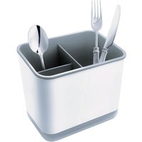 Mumu - Besteck-Abtropfgestell, Gabel-Löffel-Organizer mit 3 Fächern mit Abtropffläche, für Messer und Gabel, Löffel, Spülbecken-Trockenkorb (grau) von MUMU