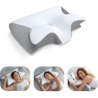 CPAP-Kissen aus Memory-Schaumstoff reduziert den Druck der Gesichtsmaske und Luftlecks, Seitenschläferkissen für alle CPAP-Masken, 60 x 37 x 9/11 cm von MUMU