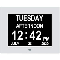 Digitale Kalenderuhr, extra große Tagesuhr, Datum, Uhrzeit und Wochentag, Demenz-Uhren für sehbehinderte Senioren mit Batterie-Backup + 8 von MUMU