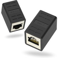 Aiperq - Geschirmtes RJ45-Koppler-Verlängerungs-Ethernet-Kabel, Cat7/Cat6A/Cat6/Cat5E, Buchse auf Buchse, 2 Stück Aiperq - Geschirmtes RJ45-Koppler-Verlängerungs-Ethernet-Kabel, Cat7/Cat6A/Cat6/Cat5E, Buchse auf Buchse, 2 Stück von AIPERQ