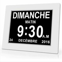 One Piece 7 Zoll digitale Kalenderuhr mit Datum und Uhrzeit, Alzheimer-Uhr für Eltern, Medikamentenerinnerung für Großeltern und Kinder – Weiß – von MUMU