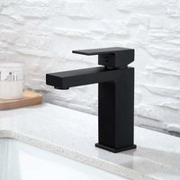 Schwarzer Waschtischarmatur Waschbecken Wasserhahn heiß und verchromtes Messing langlebiges Wasserhahn-Design von MUMU