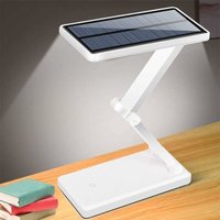 Mumu - Solar-Schreibtischlampe, Solar-/USB-Schreibtischlampe, Leseleuchte mit 4 LEDs, tragbar, wiederaufladbar, Schwanenhals, flexible von MUMU