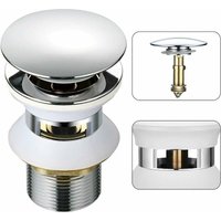 Universal-Waschbeckenablauf mit automatischem Pop-Up-Überlauf Push Open Click Clack für Badezimmer 1-1/4' Chrome Brass von MUMU