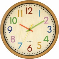 Wanduhr Kinder-Wanduhr, 12,5 Zoll / 32 cm Kinder-Wanduhr mit leiser Uhr und bunten Zahlen, tickt nicht, gut ablesbar, Wohnaccessoires und Dekoration von MUMU