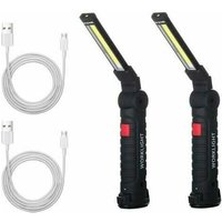 Mumu - x wiederaufladbare LED-Arbeitsleuchte Werkstatt-Taschenlampe LED-Arbeitsleuchte mit Magnetfuß Inspektionslampe für Wandern, Camping.4,8 x 15 cm von MUMU