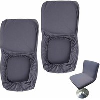 Set mit 2 dunkelgrauen Barhockerbezügen mit Stretch-Rückenlehnenbezug für Short Swivel Dining Chair von MUMU