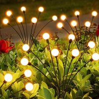Solar-Glühwürmchen-Lichter, Anti-Rasen-Lichter, Garten, Hof, kleine Landschaftsdekoration, warmweiß, 10 Stück led, 2er-Pack Solar-Glühwürmchen-Lichter, Anti-Rasen-Lichter, Garten, Hof, kleine Landschaftsdekoration, warmweiß, 10 Stück led, 2er-Pack von MUMU