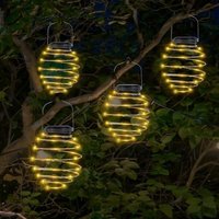Solarleuchte, 4er-Pack Solar-Spiral-Hängelampen, Kunstlaternen aus Eisen, wasserdichte LED-Hängelampe für Garten, Terrasse, Weg, Hofbaumdekorationen von MUMU