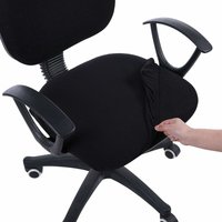 Stretch-Jacquard-Sitzbezüge für Büro- und Computerstühle, abnehmbare, waschbare, staubdichte Sitzkissenschoner für Bürostühle – Schwarz von MUMU