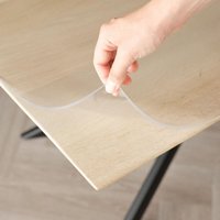 Transparente Tischdecke 3 mm – rechteckige Anti-Flecken-Tischdecke mit schrägen Kanten, waschbarer Tischschutz, Wachstuch als Meterware, Transparente Tischdecke 3 mm – rechteckige Anti-Flecken-Tischdecke mit schrägen Kanten, waschbarer Tischschutz, Wachstuch als Meterware, von MUMU
