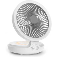Mumu - USB-Ventilator, Tischventilator mit 5000-mAh-Akku, 120° horizontale Oszillation, USB-Ventilator mit 4 Geschwindigkeiten, leiser kleiner von MUMU