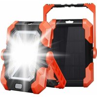 Wiederaufladbares LED-Flutlicht, USB-Solar-Aufladung, Baustellenlicht, Arbeitslampe, tragbare Laterne mit 4 SOS-Modi, 360°-Drehung, verstellbar und von MUMU