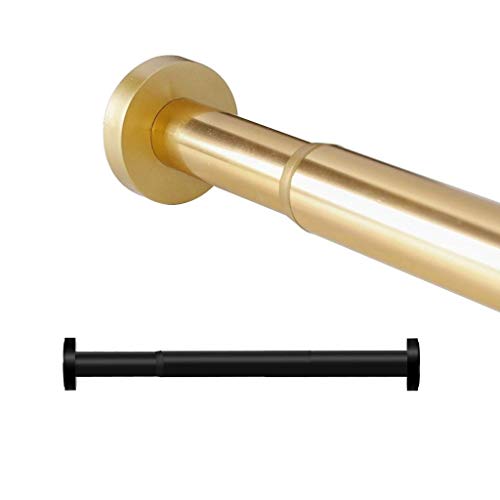 Duschvorhangstange Kein Bohrer ausziehbarer Duschvorhang Spannstange Teleskopschiene Edelstahl Badschrank Hängende Pole Goldene Moderne Duschvorhangstangen Duschvorhangstange teleskop von MUMUWUSG