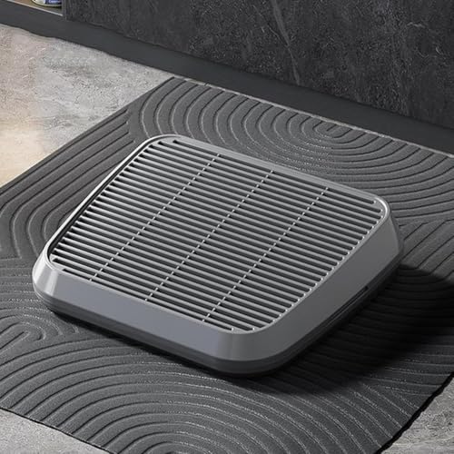 Katzenstreu Auffangmatte für Streu, doppellagige Filterschale für einfache Reinigung, erhöhte Katzenstreu, Rampe für kleine und ältere Katzen, Dunkelgrau von MUMUXIAO