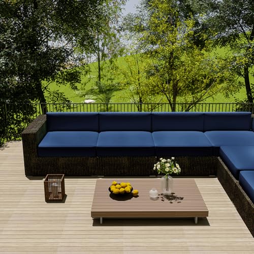 MUMUXIAO Wasserdichter Sofabezug für den Außenbereich, Sonnenschutz, Oxford-Stoff, separater Couch-Schonbezug, verdickter Möbelschutz (Marineblau, 33 x 65 x 10 cm) von MUMUXIAO