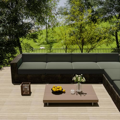MUMUXIAO Wasserdichter Sofabezug für den Außenbereich, Sonnenschutz, Oxford-Stoff, separater Couch-Schonbezug, verdickter Möbelschutz (dunkelgrau, 50 x 50 x 5 cm) von MUMUXIAO