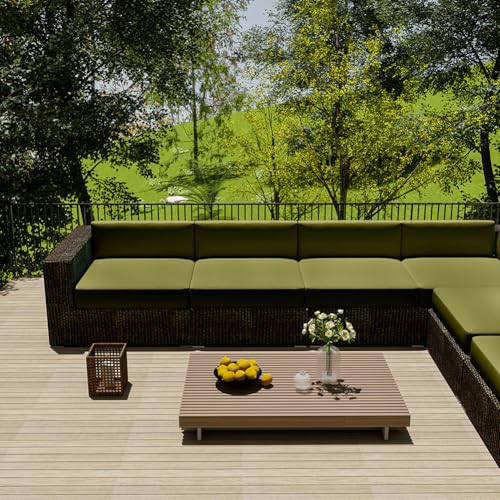 MUMUXIAO Wasserdichter Sofabezug für den Außenbereich, Sonnenschutz, Oxford-Stoff, separater Couch-Schonbezug, verdickter Möbelschutz (grüngrau, 50 x 50 x 5 cm) von MUMUXIAO