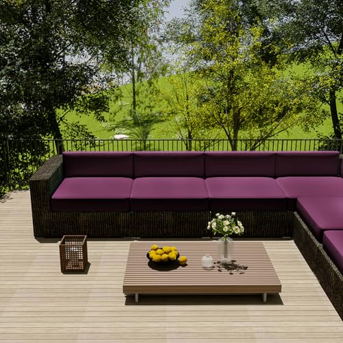 MUMUXIAO Wasserdichter Sofabezug für den Außenbereich, Sonnenschutz, Oxford-Stoff, separater Couch-Schonbezug, verdickter Möbelschutz (lila, 63 x 68 x 12 cm) von MUMUXIAO