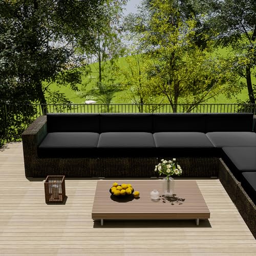 MUMUXIAO Wasserdichter Sofabezug für den Außenbereich, Sonnenschutz, Oxford-Stoff, separater Couch-Schonbezug, verdickter Möbelschutz (schwarz, 60 x 55 x 10 cm) von MUMUXIAO