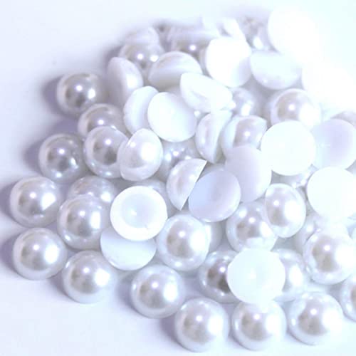 MUNACRAFT 2 3 4 5 6 8 10 12 14 MM Imitationsperle Runde Halbperle Massenperlen Für Die Schmuckherstellung Frauen Nail Art DIY Zubehör-Weiß, 6 mm x 100 STK von MUNACRAFT