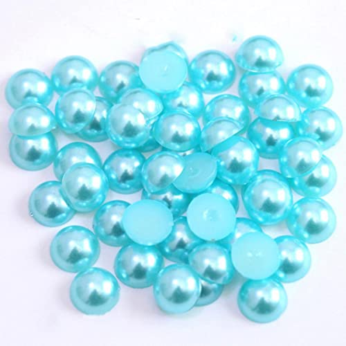 MUNACRAFT 3 4 5 6 8 10 12 14 MM Imitationsperle Runde Halbperle Massenperlen Für Schmuckherstellung Frauen Nail Art DIY Zubehör-Himmelblau, 6 mm x 100 STK von MUNACRAFT