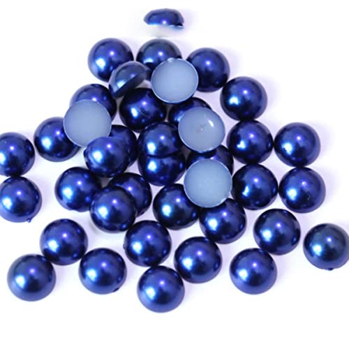 MUNACRAFT 2 3 4 5 6 8 10 12 14 MM Imitationsperle Runde Halbperle Massenperlen Für Schmuckherstellung Frauen Nail Art DIY Zubehör-Blau, 4 mm x 300 STK von MUNACRAFT