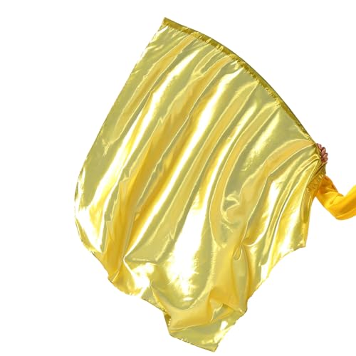 MUNAFIE Anbetungsfahnen 1 stück Lobpreis Tanz Fahnen Rechteck Flaggen für Tanzaufführung Kirche mit Flexibel Fahnenstange Gold von MUNAFIE
