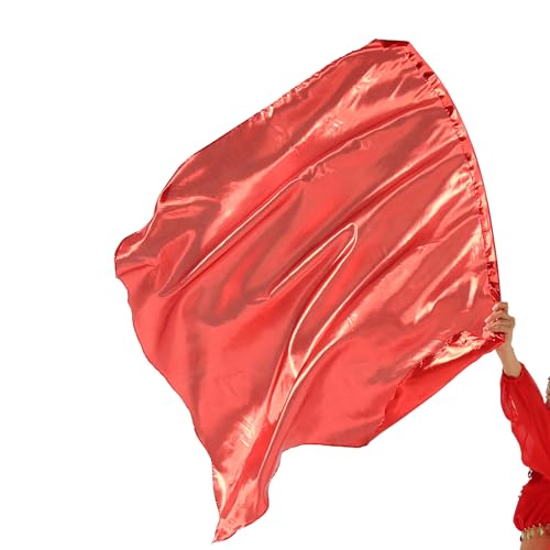 MUNAFIE Anbetungsfahnen 1 stück Lobpreis Tanz Fahnen Rechteck Flaggen für Tanzaufführung Kirche mit Flexibel Fahnenstange Rot von MUNAFIE