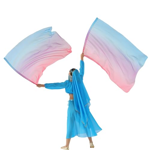 MUNAFIE Anbetungsfahnen 2 Stück Lobpreis Tanz Fahnen Rechteck Regenbogen flagge mit teleskopstab fahnenstange für Tanzaufführung Kirche 9#ROT-LILA-BLAU von MUNAFIE