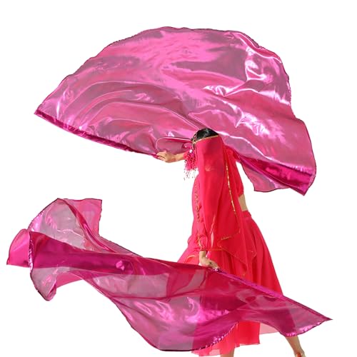 MUNAFIE Anbetungsfahnen 2 stück Lobpreis Tanz Fahnen Halbkreis Flagge mit Flexibel Fahnenstange für Tanzaufführung Kirche Dunkelpink von MUNAFIE