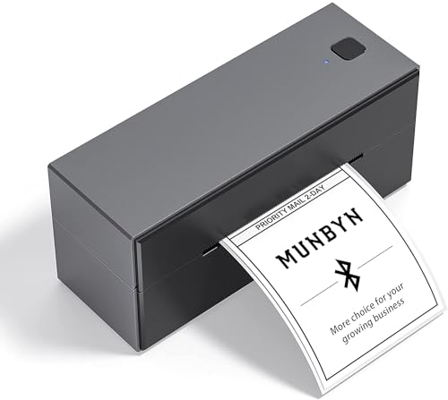 MUNBYN Bluetooth Etikettendrucker Label Drucker 4x6 Thermodrucker DHL UPS Versandetiketten Drucker, Thermal Printer, ettiketiergerät für Versandpakete Kompatibel mit Ebay,Amazon,Etsy,Wish,Shopify von MUNBYN