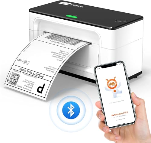 MUNBYN Etikettendrucker Bluetooth, Thermodrucker, Label Drucker 4x6 DHL UPS GLS Versandetiketten Drucker, Thermal Printer, ettiketiergerät für Versandpakete Kompatibel mit Ebay,Amazon,Etsy,Shopify von MUNBYN