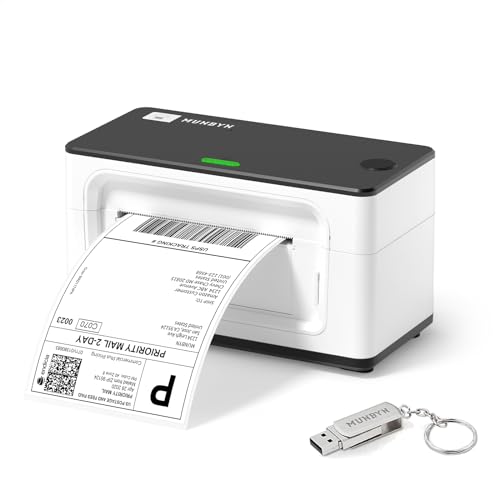 MUNBYN Etikettendrucker DHL Labeldrucker 4XL Etikettendrucker USB Label Printer Thermo-Versandetikettendrucker Desktop Etikettendruck für Amazon DPD DHL UPS Shopify USB Mac/PC, 941U, Weiß MUNBYN Etikettendrucker DHL Labeldrucker 4XL Etikettendrucker USB Label Printer Thermo-Versandetikettendrucker Desktop Etikettendruck für Amazon DPD DHL UPS Shopify USB Mac/PC, 941U, Weiß von MUNBYN