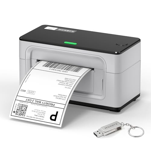 MUNBYN Etikettendrucker DHL Thermodrucker Label Printer Versandetikettendrucker Etikettiergerät Labeldrucker Etikettiermaschine für DHL DPD UPS FedEx Amazon von MUNBYN