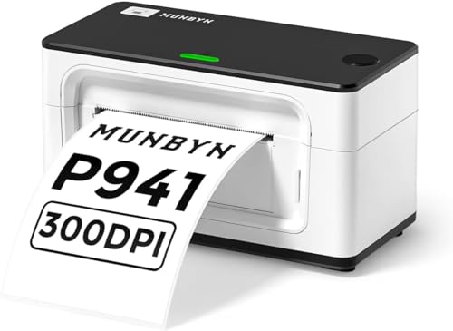 MUNBYN [300DPI] Etikettendrucker 4XL Labeldrucker DHL Label Printer USB Thermodrucker dpd ups Amazon Etikettermaschine von MUNBYN